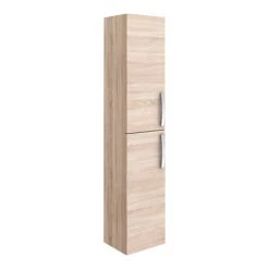 Brooklyn Natural Oak Wall Hung 2 Door Tall Storage Cabinet