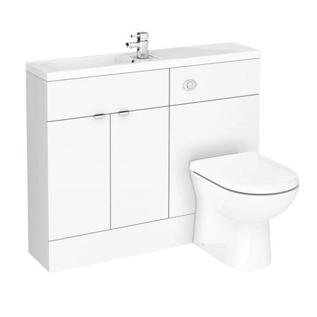 Brooklyn 1100mm White Gloss Slimline Combination Furniture Pack 1 Brooklyn 1100mm White Gloss Slimline Combination Furniture Pack