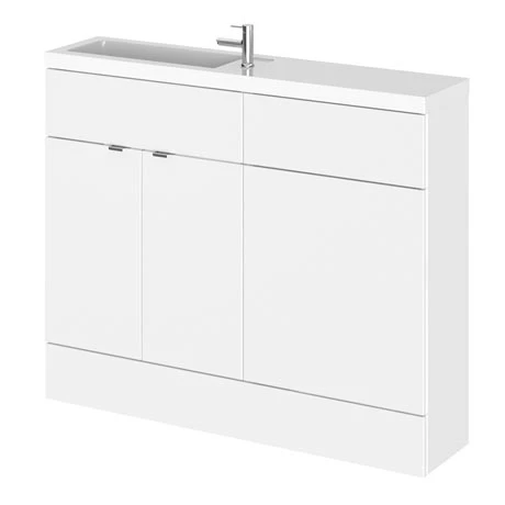 Hudson Reed 1100mm Gloss White Compact Combination Unit (600 Vanity + 500 WC unit) 1 Hudson Reed 1100mm Gloss White Compact Combination Unit (600 Vanity + 500 WC unit)