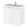 Hudson Reed 600mm Gloss White Full Depth Wall Hung 2-Door Unit & Basin
