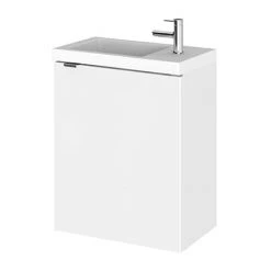 Hudson Reed Fusion 400mm Gloss White Wall Hung Compact Unit & Basin