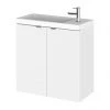 Hudson Reed Fusion 500mm Gloss White Wall Hung Compact Unit & Basin