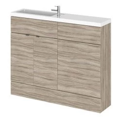 Hudson Reed 1100mm Driftwood Compact Combination Unit (600 Vanity + 500 WC unit)