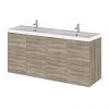 Hudson Reed 1200mm Driftwood Full Depth Wall Hung Unit & Double Basin