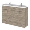 Hudson Reed Fusion 1200mm Driftwood Full Depth Floorstanding Unit & Double Basin