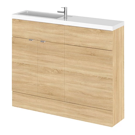Hudson Reed 1100mm Natural Oak Compact Combination Unit (600 Vanity + 500 WC unit) 1 Hudson Reed 1100mm Natural Oak Compact Combination Unit (600 Vanity + 500 WC unit)