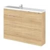 Hudson Reed 1200mm Natural Oak Compact Combination Unit (600 Vanity, 300 Base Unit x 2)