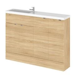 Hudson Reed 1200mm Natural Oak Compact Combination Unit (600 Vanity, 300 Base Unit x 2)