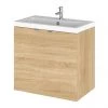 Hudson Reed 600mm Natural Oak Full Depth Wall Hung 2-Door Unit & Basin