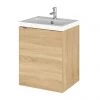 Hudson Reed Fusion 400mm Natural Oak Full Depth Wall Hung Unit & Basin