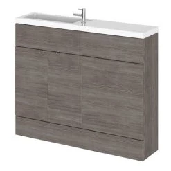 Hudson Reed 1100mm Grey Avola Compact Combination Unit (600 Vanity + 500 WC unit)
