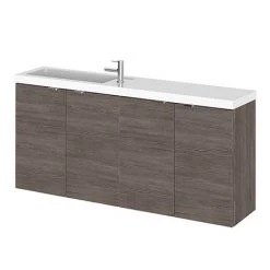 Hudson Reed 1200mm Grey Avola Wall Hung Compact Combination Unit (600 Vanity x 2)