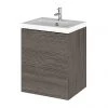 Hudson Reed Fusion 400mm Grey Avola Full Depth Wall Hung Unit & Basin