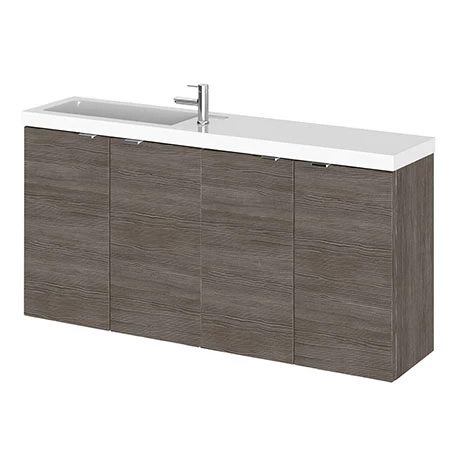Hudson Reed Fusion 1000mm Grey Avola Compact Wall Hung Unit & Basin 1 Hudson Reed Fusion 1000mm Grey Avola Compact Wall Hung Unit & Basin