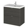 Hudson Reed 600mm Hacienda Black Full Depth Wall Hung 2-Drawer Unit & Basin