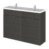 Hudson Reed Fusion 1200mm Black Full Depth Floorstanding Unit & Double Basin
