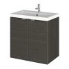 Hudson Reed Fusion 500mm Hacienda Black Full Depth Wall Hung 2-Door Unit & Basin