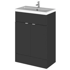 Hudson Reed Fusion Gloss Grey 605x360mm Vanity Unit & Basin