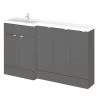 Hudson Reed Fusion 1500mm Gloss Grey Combination Unit (600 Vanity + 300 Base Unit x 3)