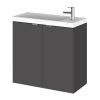 Hudson Reed 600mm Gloss Grey Wall Hung Compact Unit & Basin