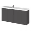 Hudson Reed Fusion 1000mm Gloss Grey Compact Wall Hung Unit & Basin
