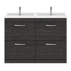 Brooklyn 1205mm Black Double Basin 4 Drawer Vanity Unit 9 Brooklyn 1205mm Black Double Basin 4 Drawer Vanity Unit -Bathroom Furniture Sale DBFS12BLK4D d4 460
