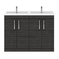 Brooklyn 1205mm Black Double Basin Vanity Unit -Bathroom Furniture Sale DBFS12BLK detail2 460
