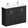 Brooklyn 1205mm Black Double Basin Vanity Unit