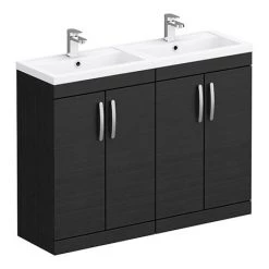 Brooklyn 1205mm Black Double Basin Vanity Unit