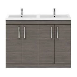 Brooklyn 1205mm Grey Avola Double Basin Vanity Unit 7 Brooklyn 1205mm Grey Avola Double Basin Vanity Unit -Bathroom Furniture Sale DBFS12GRY detail2 460