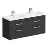 Brooklyn 1205mm Black Wall Hung Double Basin Vanity Unit