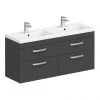 Brooklyn 1205mm Gloss Grey Wall Hung Double Basin Vanity Unit