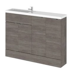 Hudson Reed 1200mm Grey Avola Compact Combination Unit (600 Vanity, 300 Base Unit x 2)
