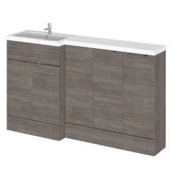 Hudson Reed Fusion 1500mm Grey Avola Combination Unit (600 Vanity + 300 Base Unit x 3)