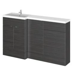 Hudson Reed Fusion 1500mm Black Combination Unit (600 Vanity, 400 Base Unit + 500 WC Unit)