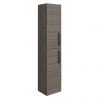 Brooklyn Grey Avola Wall Hung Tall Storage Cabinet with Matt Black Handles