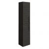 Brooklyn Black Wall Hung Tall Storage Cabinet with Matt Black Handles