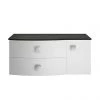 Hudson Reed Sarenna Wall Hung Countertop Vanity Unit - Moon White - 1000mm with Black Marble Top