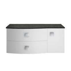 Hudson Reed Sarenna Wall Hung Countertop Vanity Unit - Moon White - 1000mm with Black Marble Top