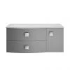 Hudson Reed Sarenna Wall Hung Countertop Vanity Unit - Dove Grey - 1000mm with Grey Marble Top