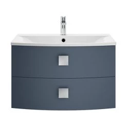 Hudson Reed Sarenna 700mm Wall Hung Cabinet & Basin - Mineral Blue
