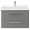 Hudson Reed Solar 800mm Wall Hung Cabinet & Basin - Cool Grey - SOL204
