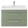 Hudson Reed Solar 800mm Wall Hung Cabinet & Basin - Matt Fern Green - SOL804