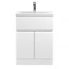 Hudson Reed Urban Satin White 600mm Floor Standing 2-Door/Drawer Vanity Unit - URB103A