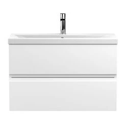 Hudson Reed Urban Satin White 800mm Wall Hung 2-Drawer Vanity Unit - URB106A