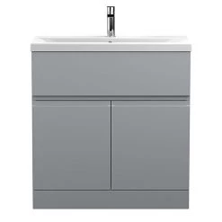 Hudson Reed Urban Satin Grey 800mm Floor Standing 2-Door/Drawer Vanity Unit - URB205A