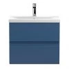 Hudson Reed Urban Satin Blue 600mm Wall Hung 2-Drawer Vanity Unit - URB304A