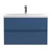 Hudson Reed Urban Satin Blue 800mm Wall Hung 2-Drawer Vanity Unit - URB306A