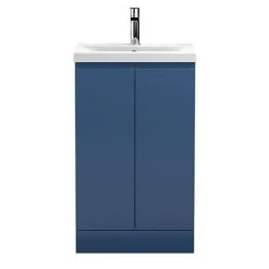 Hudson Reed Urban Satin Blue 500mm Floor Standing 2-Door Vanity Unit - URB307A