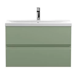 Hudson Reed Urban Satin Green 800mm Wall Hung 2-Drawer Vanity Unit - URB806A